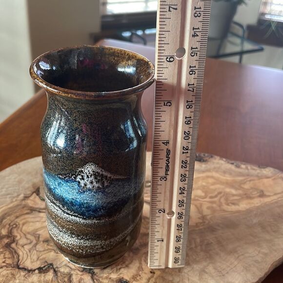 Vintage 1982 Wendt Pottery Mt. St. Helens Volcanic Ash Glazed Vase - Picture 7 of 8